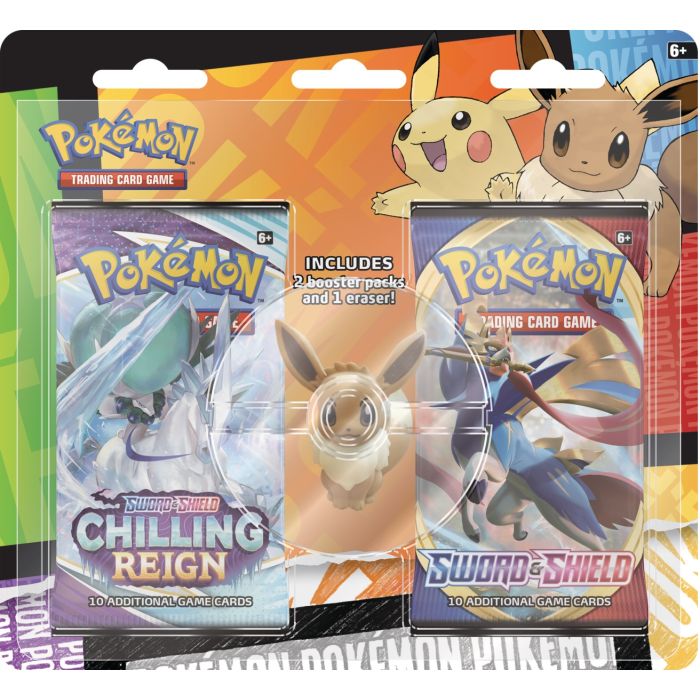 Pokemon Back to School Eraser Blister Pack