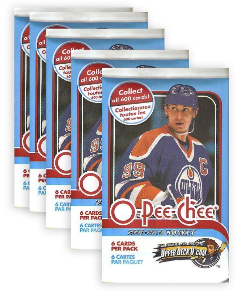 2009-10 Upper Deck O-Pee-Chee NHL Hockey Retail Pack (Lot of 5)