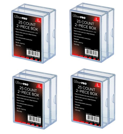 Ultra Pro 2-Piece 25 Count Clear Card Storage Box (Lot of 4)