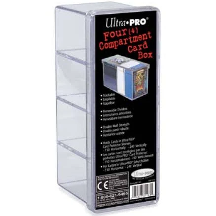 Ultra Pro 2-Piece Four Compartment Clear Card Box