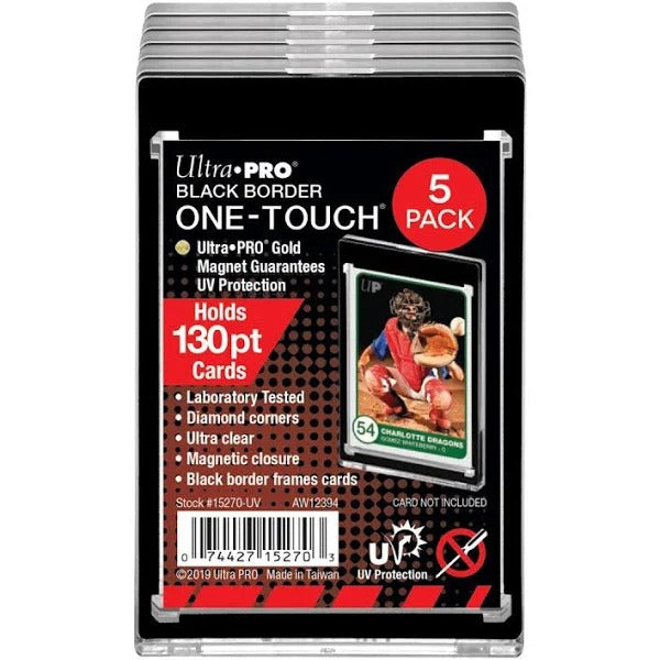 Ultra Pro One Touch 130PT Card Black Border Magnetic Holder (Pack of 5)