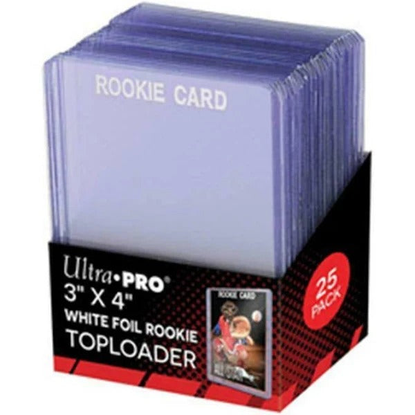 Ultra Pro 3" X 4" White Foil Thick Rookie Standard Toploader